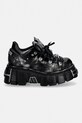 New Rock sneakersy skórzane BOX PLANE, TOWER NEGRO ACERO + lateral + pu M.120N.C70 szary SS26