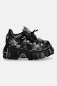 New Rock sneakersy skórzane BOX PLANE, TOWER NEGRO ACERO + lateral + pu M.120N.C70 szary SS26