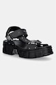 New Rock sandały na platformie damskie VEGAN NEGRO, TOWER CASCO NEGRO LATERAL czarny M.BIOS120.V1
