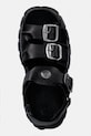 New Rock sandały skórzane TANK LEATHER BLACK, TOWER NEGRO + LATER czarny M.BIOS101SF.C1