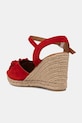 Obuwie Billi Bi sandały na koturnie nubukowe A8604.059 czerwony