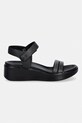 Ecco Σανδάλια Γυναικεία Δερμάτινα Flowt Wedge LX W 273303.51052 μαύρο SS26