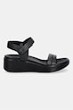Ecco Σανδάλια Γυναικεία Δερμάτινα Flowt Wedge LX W 273303.51052 μαύρο SS26