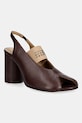 MM6 Maison Margiela sandały skórzane słupek brązowy S59WP0213.P3628.T2259