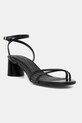 BOSS sandály na sloupku kožené Gracey černá 50563433.001