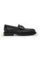 AllSaints mokasyny damskie skórzane Bloom Stud Loafer czarny W072FE