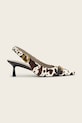 AllSaints tacchi a spillo in pelle Hera Slingback Shoe beige W023FE