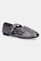 AllSaints baleriny skórzane Sabine Stud Shoe srebrny W089FE