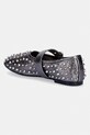 Obuwie AllSaints baleriny skórzane Sabine Stud Shoe W089FE srebrny