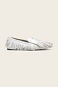AllSaints μοκασίνια γυναικεία δερμάτινα Sandy Fringe Loafer ασημί W079FE