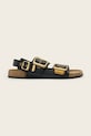 AllSaints sandale s niskim potplatom za žene od kože Staffa Sandal crna W044FE