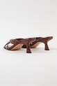 Obuwie Souliers Martinez klapki skórzane AMANDA AMANDA.DBROWN brązowy