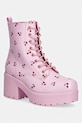 Μποτάκια εργασίας Koi Footwear Cherry Passion Platform Boots 5-8 cm ροζ Cherry.Passion