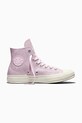 Δερμάτινα ελαφριά παπούτσια Converse Chuck 70 πλατφόρμα ροζ A16636C