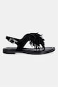 MICHAEL Michael Kors sandały damskie zamszowe Indra Thong Sandal 40S6INFS1S.001 czarny SS26