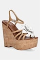 MICHAEL Michael Kors sandały skórzane Jacie Wedge beżowy 40S6JCMS4L.198