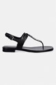 MICHAEL Michael Kors sandále na plochom podpätku dámske kožené Marcia Thong Sandal 40S6MCFS1L.001 čierna SS26