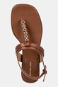 MICHAEL Michael Kors sandały na płaskim obcasie damskie skórzane Marcia Thong Sandal brązowy 40S6MCFS1L.230