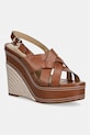 Δερμάτινα σανδάλια MICHAEL Michael Kors Nora Wedge πλατφόρμα καφέ 40S5NOHS3L.230