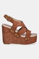 Πέδιλα σουέτ MICHAEL Michael Kors Raven Wedge Sandal 40S6RVMS2S.230 καφέ SS26