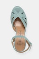 Fly London sandále na podpätku kožené MEBU450FLY tyrkysová P145450001