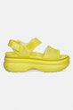Crocs sandały na platformie damskie Soho Frosted Y Strap Sandal 212651.738 zielony SS26