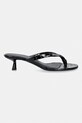 Anine Bing NOELLE THONG HEELS - EMBOSSED BLACK japonki damskie skórzane A.14.11931.BLK1 czarny SS26