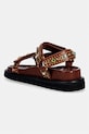 Obuwie Kurt Geiger London sandały damskie skórzane Orson Sandal 4461639109 brązowy