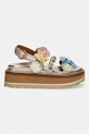Kurt Geiger London sandały na platformie damskie skórzane Octavia Sling Flatform 5612461109 złoty SS26