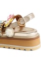 Kurt Geiger London sandali sulla banchina da donna in pelle Octavia Sling Flatform 5612461109 oro SS26