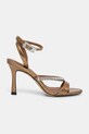 Kurt Geiger London sandały na wysokim obcasie skórzane Crystal Strap Sandal 5393760189 złoty SS26