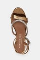 Kurt Geiger London sandały na wysokim obcasie skórzane Crystal Strap Sandal złoty 5393760189