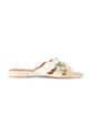 Kurt Geiger London klapki na płaskim obcasie damskie skórzane Sun Wave Flat Sandal złoty 5595266129