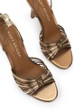 Kurt Geiger London szpilki skórzane Multi Strap Tie Sandal 5601465109 brązowy SS26