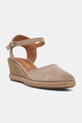Verbenas espadryle na koturnie damskie zamszowe MALENA SERRAJE/TAN beżowy 0601540785.PIEDRA