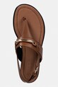 Furla sandały na płaskim obcasie damskie skórzane Heritage Thong brązowy YL14FHE.A.0532.03B00