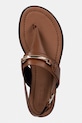 Furla sandały na płaskim obcasie damskie skórzane Heritage Thong brązowy YL14FHE.A.0532.03B00