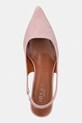 Jonak štikle s otvorenom petom od brušene kože DIAMANTINE VELOURS roza 3800237.E25