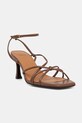 Billi Bi sandały na wysokim obcasie skórzane brązowy A8171.076