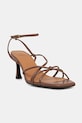 Billi Bi sandały na wysokim obcasie skórzane brązowy A8171.076