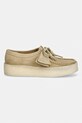 Clarks Originals Wallabee Cup mokasyny damskie zamszowe 26185689 zielony SS26