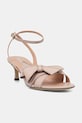 Pollini sandály na jehlovém podpatku kožené béžová SA16195M0OTQ0609