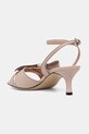 Boty Pollini sandály na jehlovém podpatku kožené SA16195M0OTQ0609 béžová