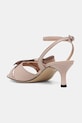Boty Pollini sandály na jehlovém podpatku kožené SA16195M0OTQ0609 béžová