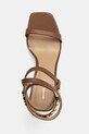 MICHAEL Michael Kors σανδάλια σε μια καρφίτσα δερμάτινα Marcia Heeled Sandal καφέ 40S6MCHS2L.230
