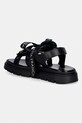 DÍVKA Dětské kožené sandály Elisabetta Franchi F4A2.E0588 černá