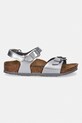 Birkenstock sandali per bambini in pelle Rio AS Kids Flowers 1031702.28.35 argento SS26