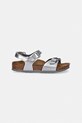 Birkenstock sandały dziecięce skórzane Rio AS Kids Flowers 1031702.28.35 srebrny SS26