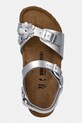 Birkenstock sandali per bambini in pelle Rio AS Kids Flowers argento 1031702.28.35