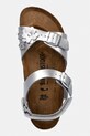 Birkenstock sandali per bambini in pelle Rio AS Kids Flowers argento 1031702.36.39